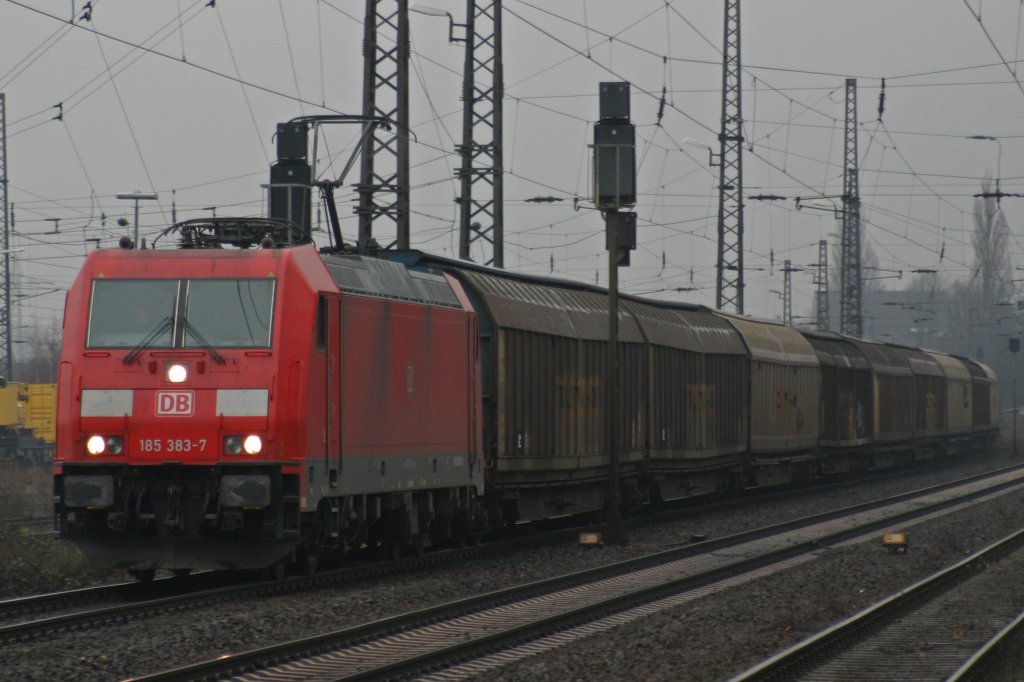 DB 185 383 durchfhrt am 28.12.09 Duisburg-Bissingheim 