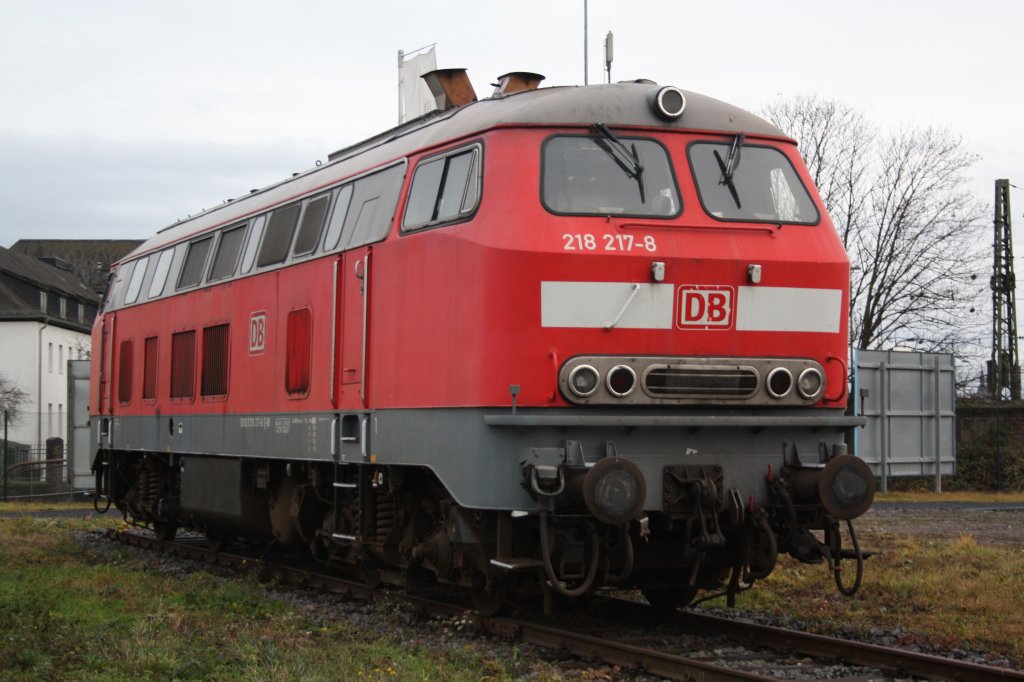 DB 218 217-8 in Koblenz-Ltzel am 4.12.2011