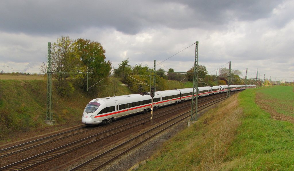 DB 415 004-1  Heidelberg  + 411 019-3  Mei�en  als ICE 1548 von Dresden Hbf nach Frankfurt Flughafen Fernbf, bei Schkortleben