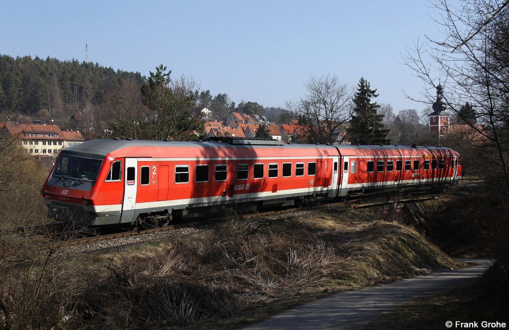 DB 610 007-6 als RE 3515 Nrnberg - Neustadt Waldnaab, KBS 870 Nrnberg - Neustadt / Schwandorf, fotografiert in Etzelwang am 29.03.2011