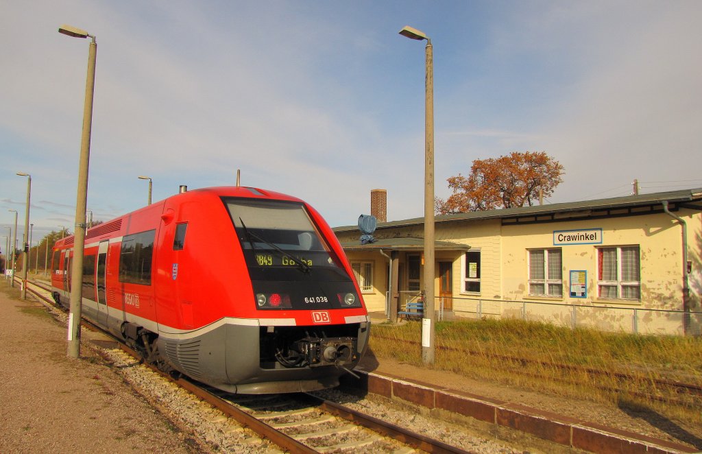 DB 641 038 als RB 16762 nach Gotha, am 03.11.2011 in Crawinkel.