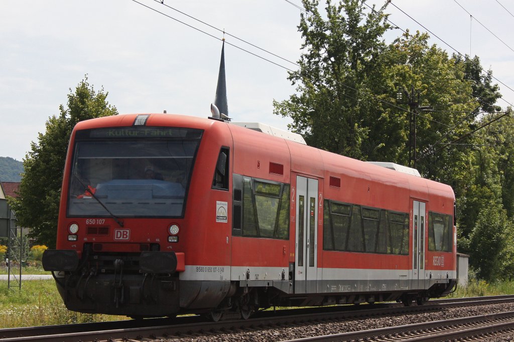 DB 650 107 am 15.8.12 als  Kultur-Fahrt  bzw als Leerfahrt in Thngersheim.