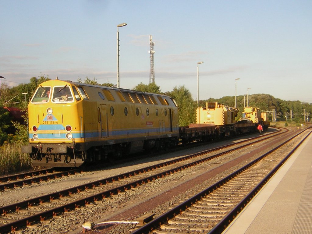 DB Bahnbau BR 229 147-7 in Rathenow am 16.09.2010 

