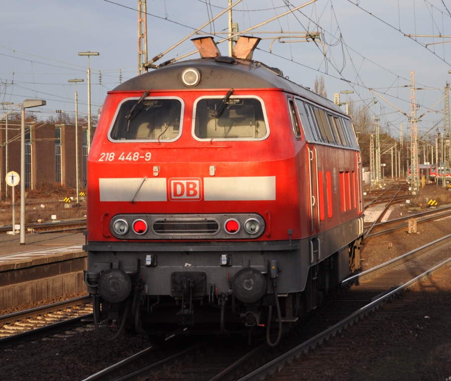 DB BR 218 448-9 bei der Durchfahrt in Braunschweig