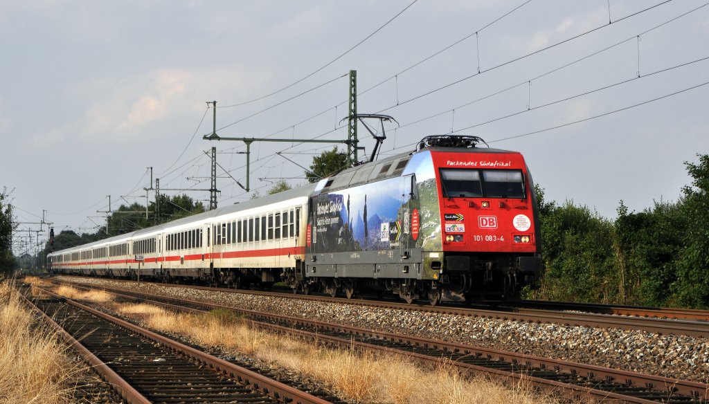 DB Fernverkehr 101 083  Packendes Südafrika!  mit IC 2029 Hamburg-Altona - Nürnberg Hbf (Diepholz, 24.08.12).