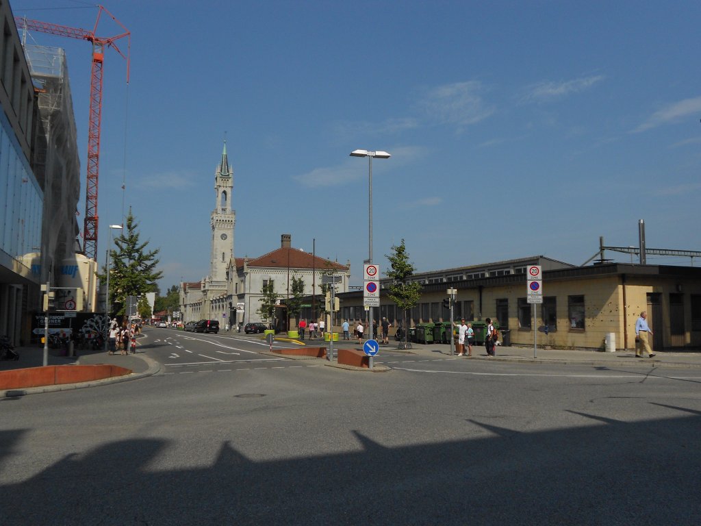 DB- und SBB Bahnhof in Konstanz am Bodensee am 11.09.2012.