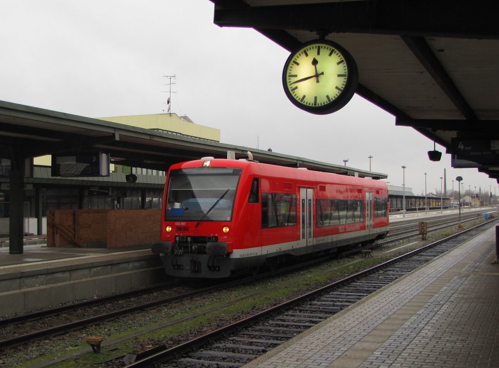 DB Sdostbayernbahn 650 997 im Bf Mhldorf (Oberbay); 13.01.2011