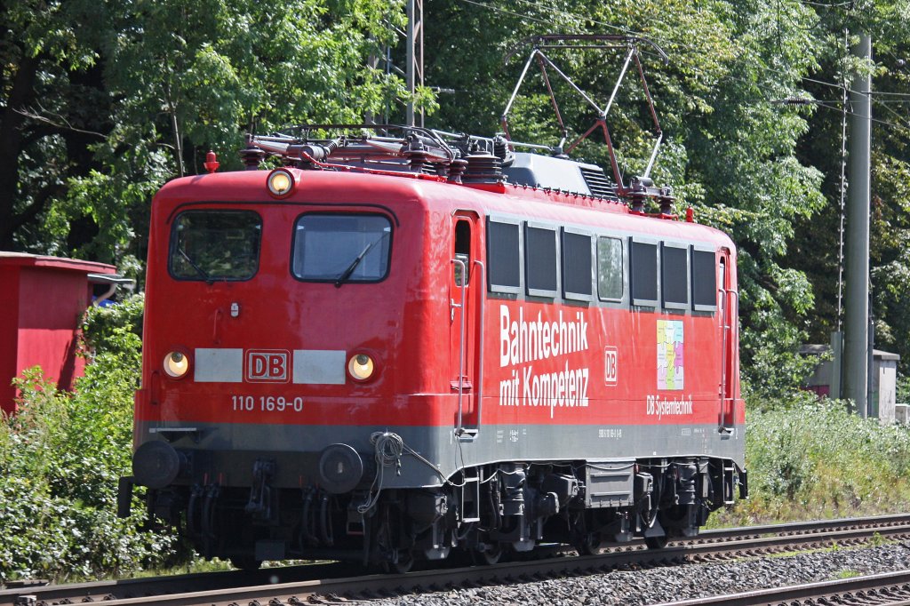 DB Systemtechnik 110 169 am 16.8.12 als Lz in Ratingen-Lintorf.