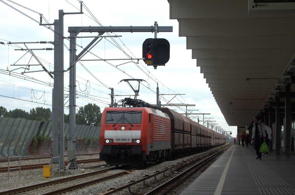 DBS 189 089 mit leere Kohlezug,Amsterdam Bullewijk,Sommer 2011.