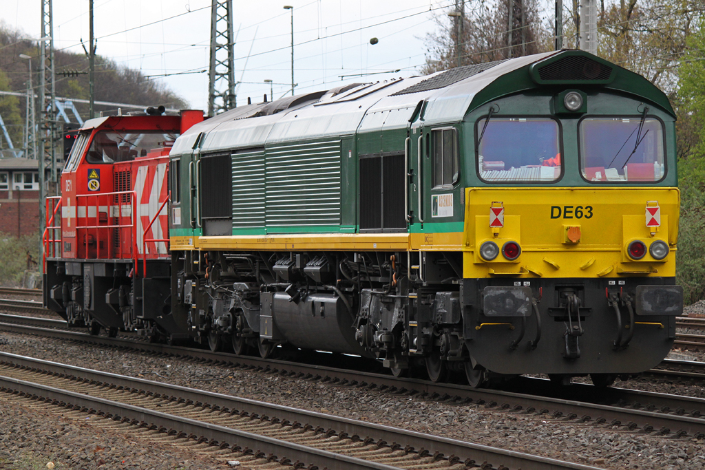 DE 63 wurde am 7.4.12 von DE71 durch Kln-West gezogen.