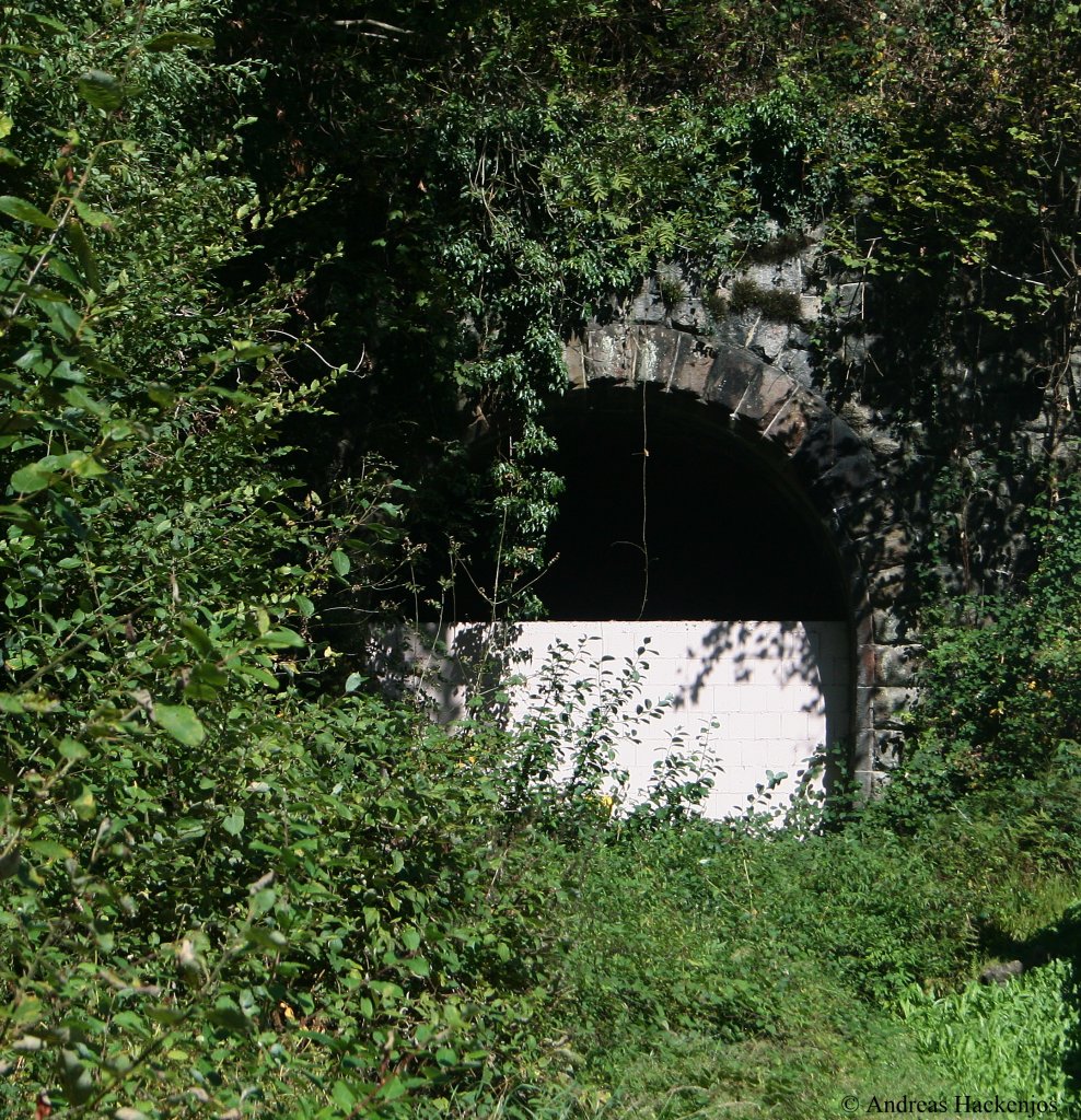 Der 274 m lange Kirchbergtunnel steht in Schiltach und gehrte zu Bahnstrecke Schiltach-Schramberg, die bis 1991 von der Kinzigtalbahn abzweigte. Erst im Jahre 2006-2007 wurde er zu zwei Drittel zugemauert. Zuvor konnte man von der einen Seite den Tunnel betreten.9.9.09