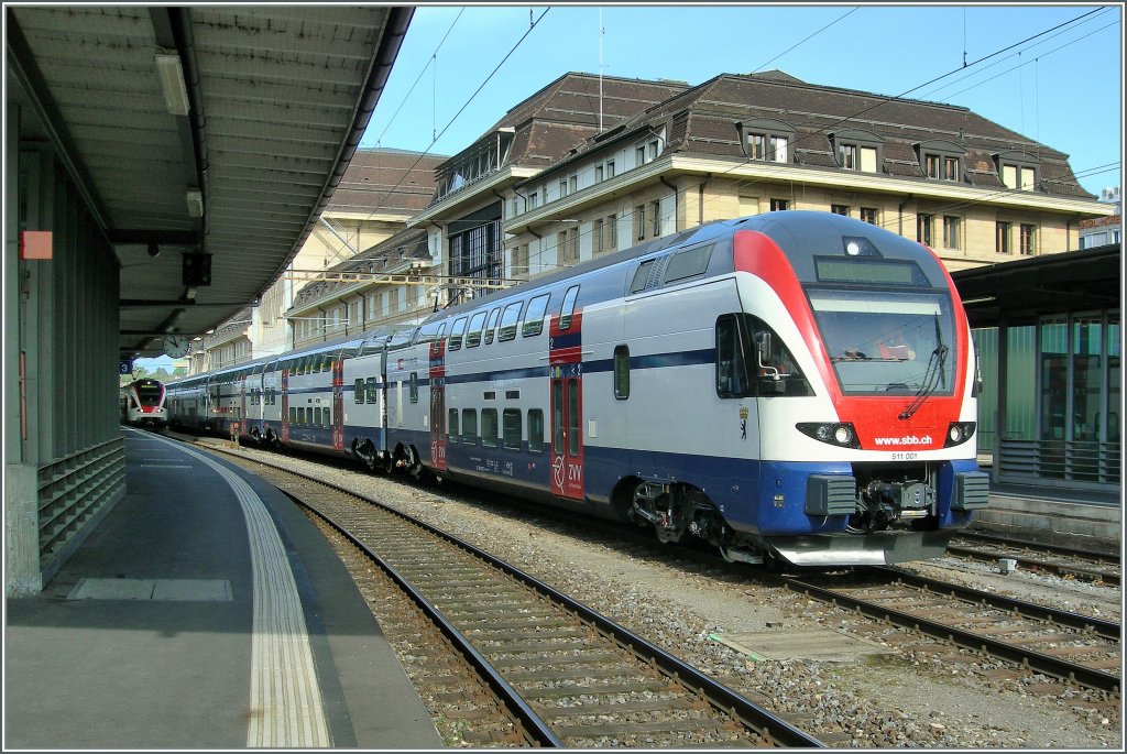 Der 511 001 auf Probefahrt in Lausanne.
14. April 2011