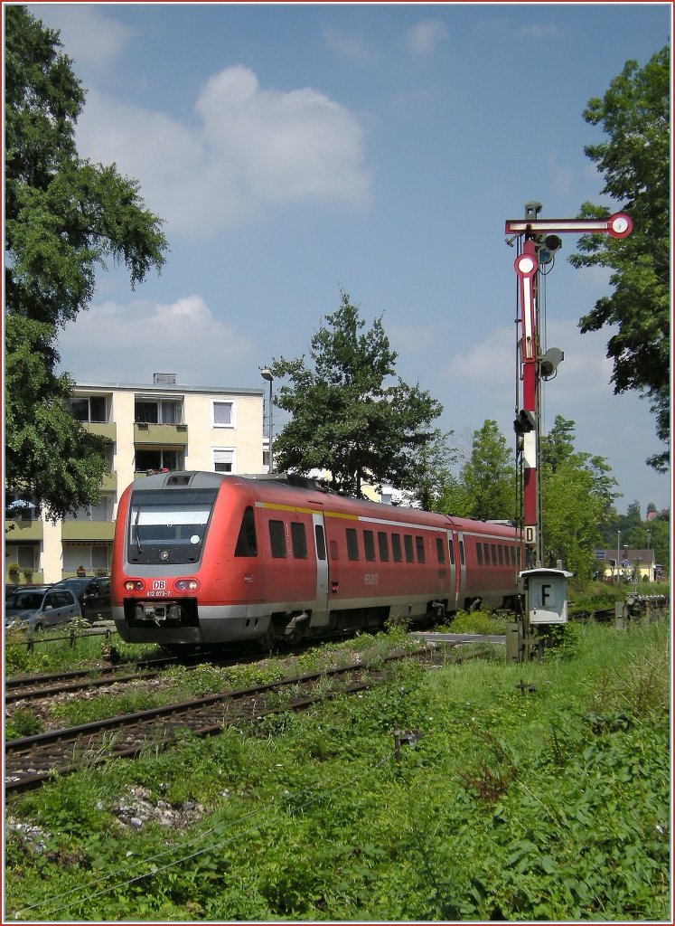 Der 612 073-7 erreicht in Krze sein Ziel: Lindau HBF. 
28. Juli 2008