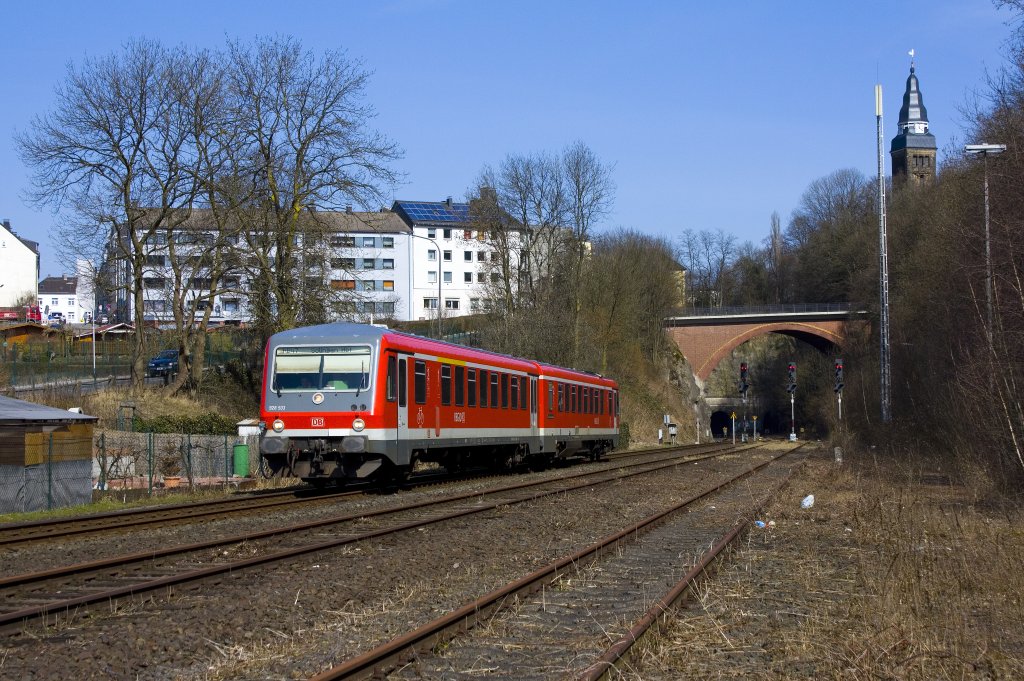 Der 628 503 am 26.03.2013 in Wuppertal Rauental.