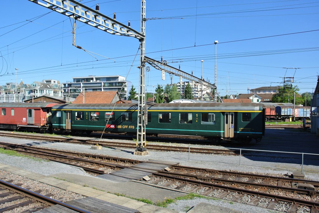 Der A EWII 50 85 18-33 636-9 hat es hinter sich... Als letzter seiner Art dient er noch als Betriebswehrbungsobjekt in Rapperswil, 23.07.2012.