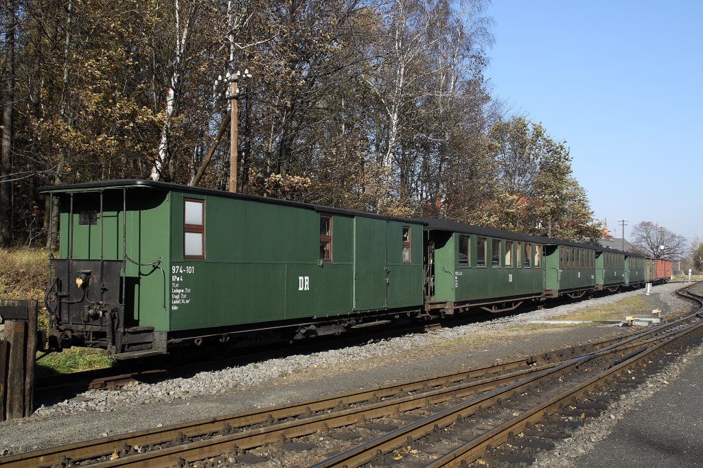Der Arbeitsvorrat der Zittauer Schmalspurbahnen im Bahnhof Bertsdorf. (30.10.2010) 
