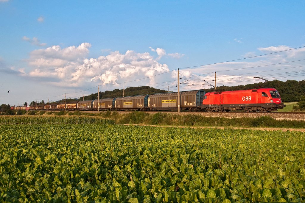 Der Audi Zug, am Abend des 27.07.2011 Richtung Westen. Die Aufnahme enstand bei Neulengbach.