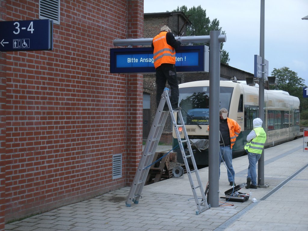 Der Bahnhof Bergen/Rgen erhielt am 27.September 2012 FahrgastInformationsAnzeiger.