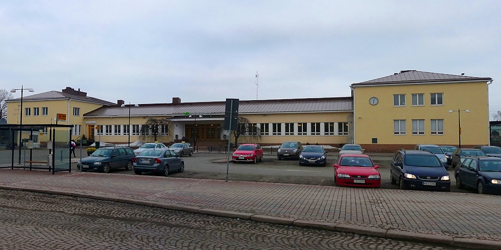 Der Bahnhof von Riihimki, Panorama-Aufnahme, 12.4.13