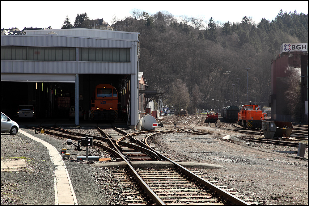 Der Betriebsmittelpunkt der Kreisbahn Siegen-Wittgenstein. (31.03.2010)
