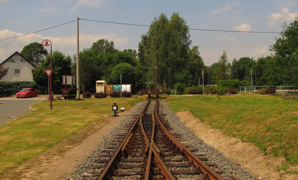 Der Endpunkt der Dllnitzbahn im Bf Glossen (b. Oz.); 09.06.2011