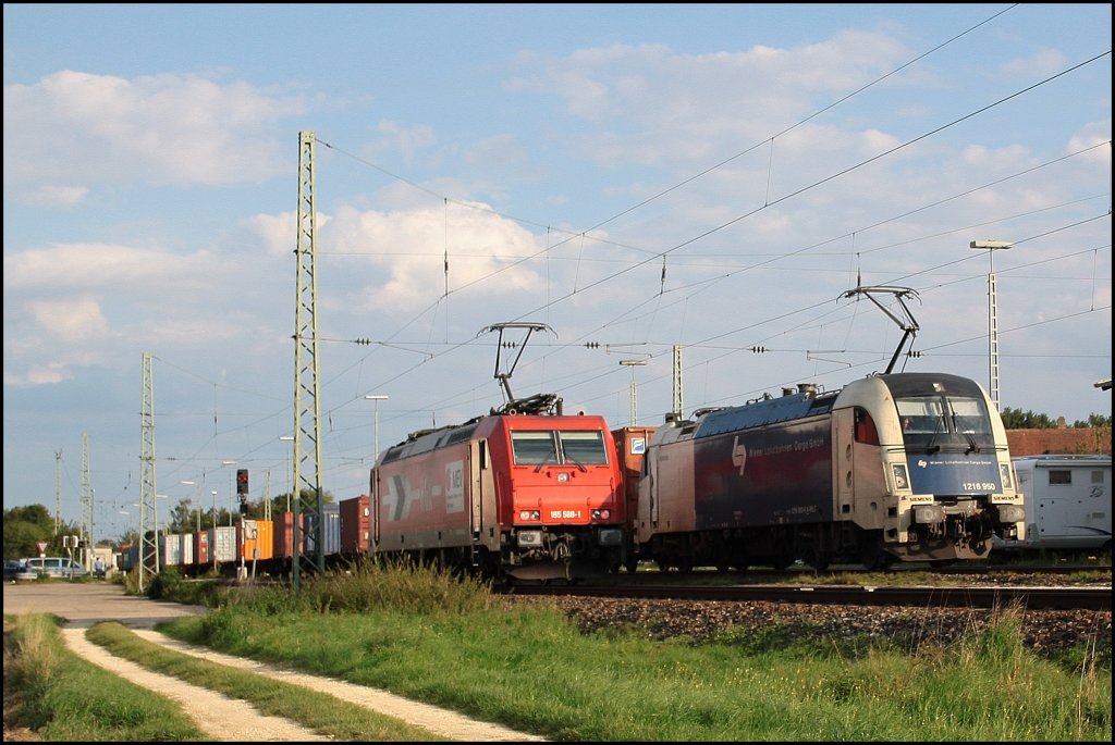 Der erste ist eine Wienerlokalbahn, die 1216 950. (05.09.2010, Mangolding)