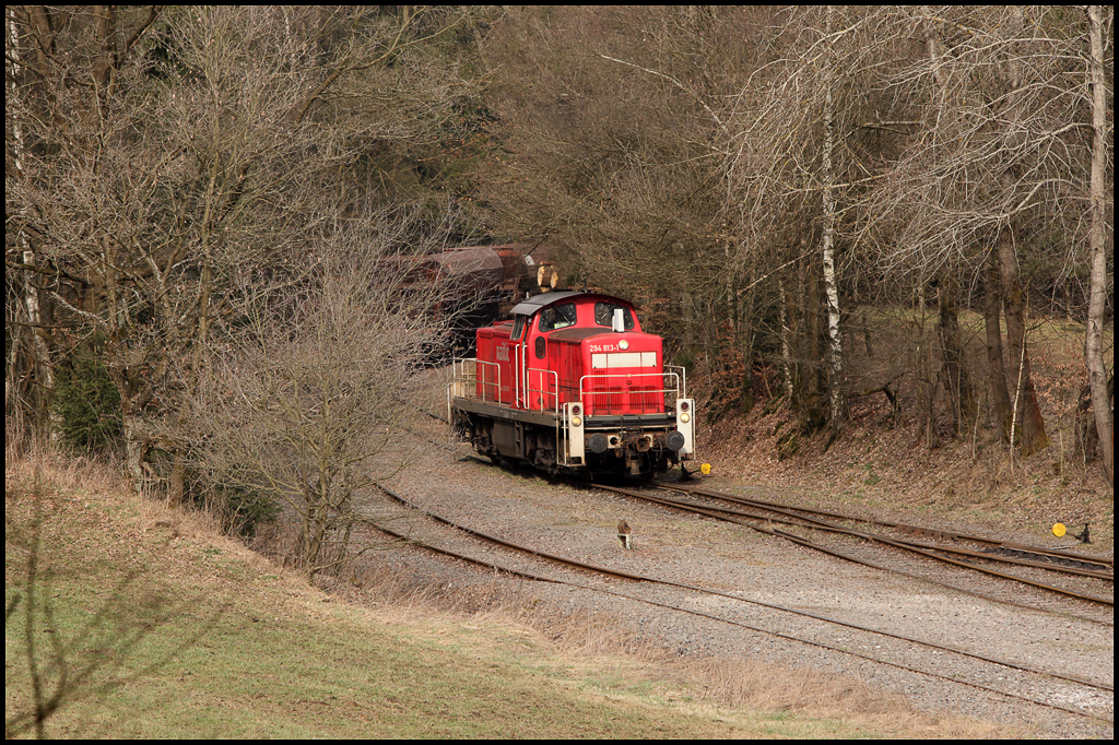 Der freie Tag musste mal genutzt werden um in Krummernerl nach dem rechten zuschauen... 294 813 rangiert im Schotterwerk. (25.03.2011)