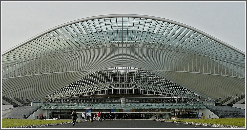 Der Haupteingang zum Bahnhof Lige Guillemins ist nicht zu bersehen. 16.01.10 (Jeanny)