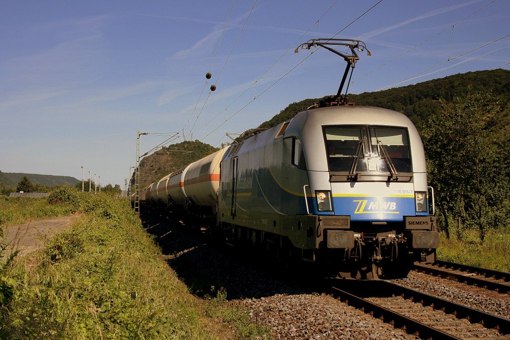 Der Mittelweserbahn- Taurus hier bei Leutesdorf am Rhein am 02.06.2011