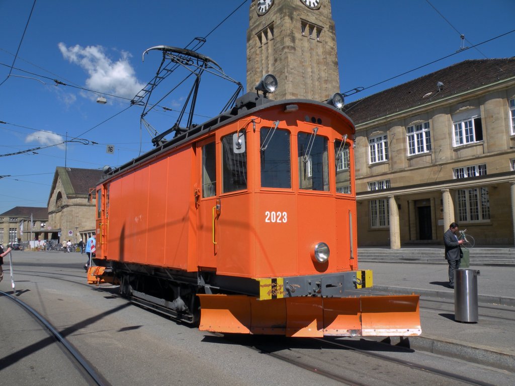 Der nchste Winter kommt bestimmt, darum ben unsere Fahrer das fahren mit dem Schneepflug 2023. Hier steht er am Bad. Bahnhof. Die Aufnahme stammt vom 01.09.2010.