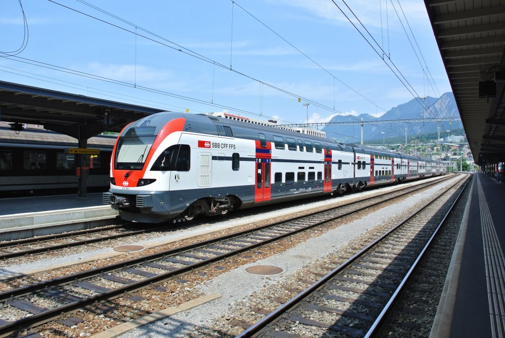 Der neue Rheintal Express. RABe 511 023 als RE 3832 nach St. Gallen in Chur, 13.07.2013.