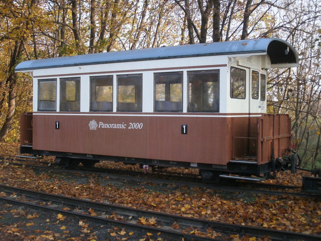 Der  Panoramic 2000  Wagen z�hlt mit seiner Ausstattung zu den  Luxuswagen  beim Rasenden Roland.Am 05.November 2011 stand der Wagen in Putbus.