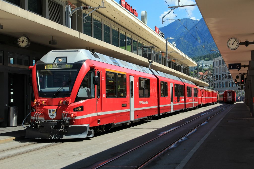Der Regio nach Arosa steht in Chur zur Abfahrt bereit. Die Allegra macht fr mich persnlich einen sehr guten Eindruck. Ist ein wunderbarer Zug! Aufgenommen am 10.07.2012