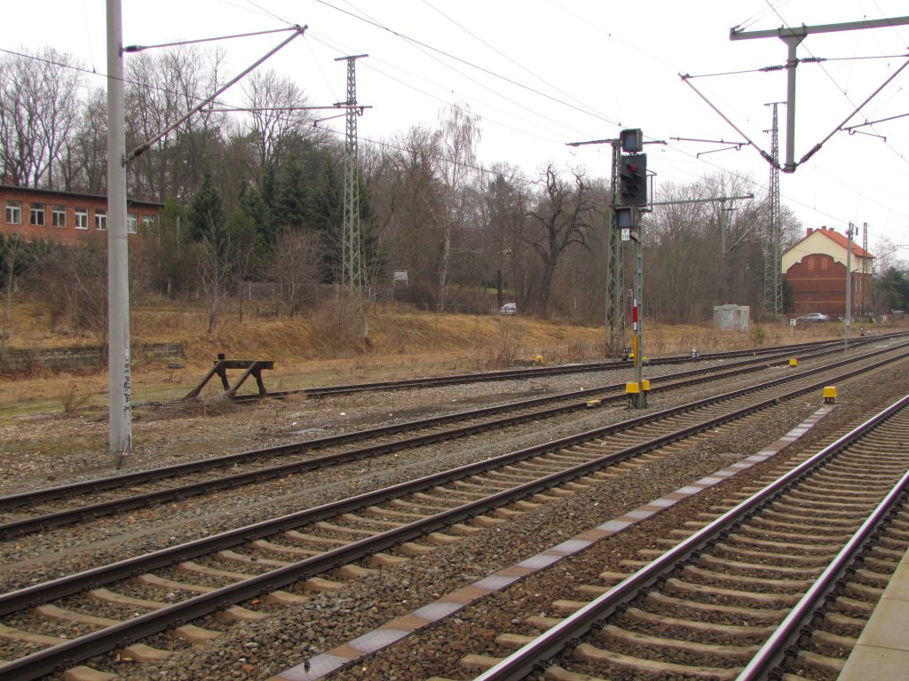 Der Rest von einem ehemaligen Anschlussgleis im Bf Neudietendorf; 24.01.2011