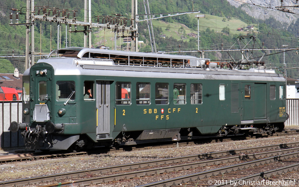 Der Triebwagen der SBB BDe 4/4 1646 machte den Anfang der Fitnessfahrten am 7. Mai 2011 in Erstfeld.