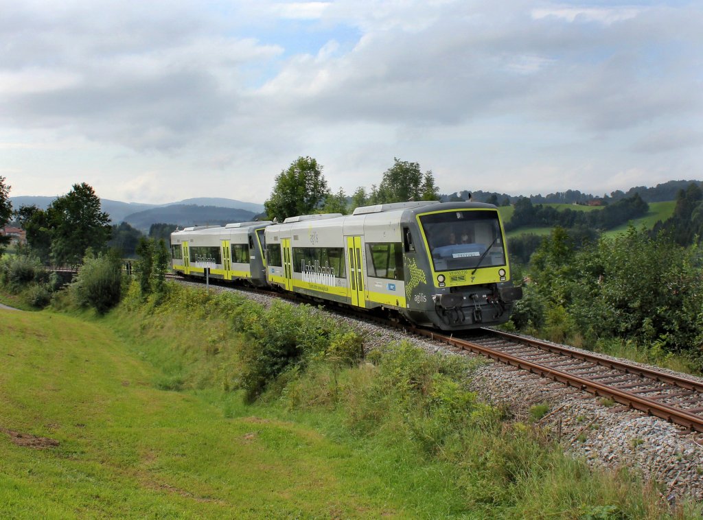 Der VT 650 736 und der VT 650 732 am 02.09.2012 unterwegs bei Werenain.