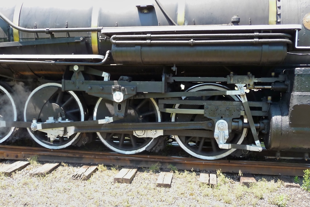 Detailansicht des Antriebs der EBT #15 (Orbisonia, PA, 6.6.09).