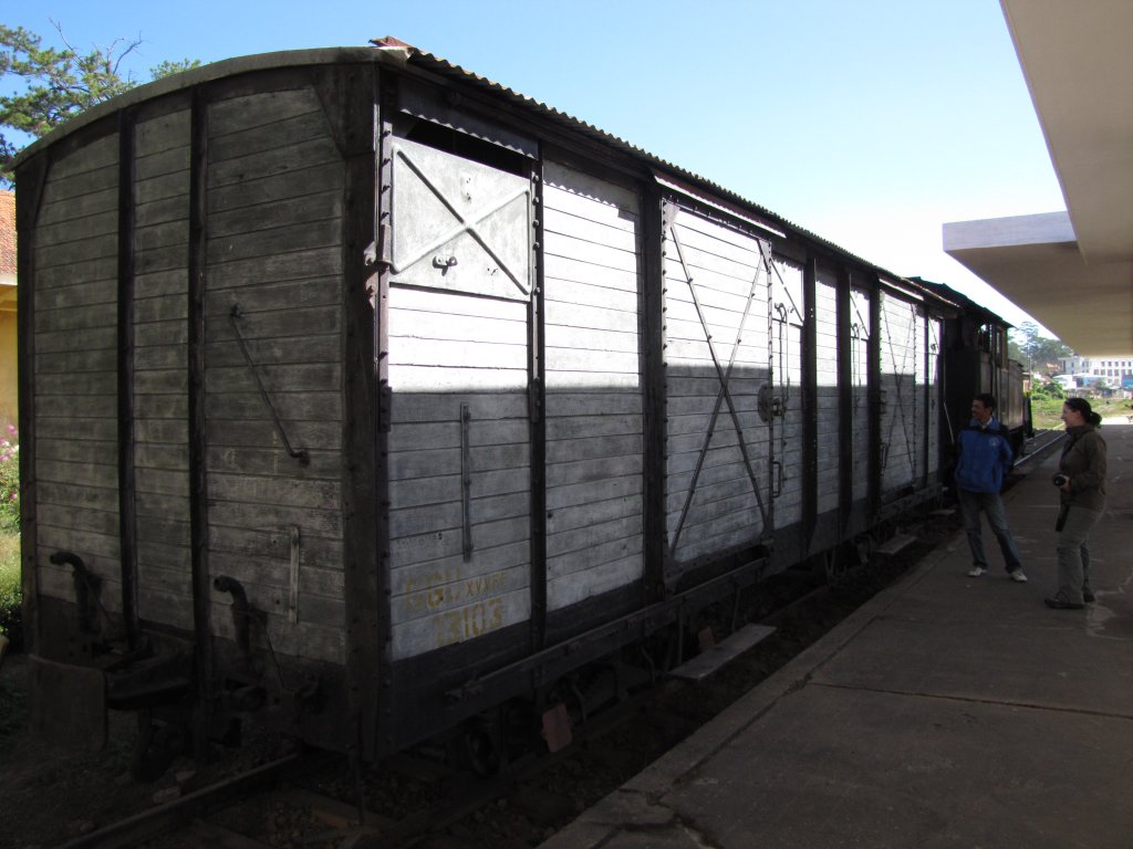 Deutscher Gterwagen aus dem 1930. Beheimatet ist der Wagen in Dalat, Vietnam (Mrz 2010).