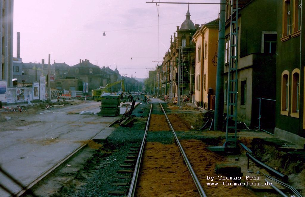 Deutschland - Dresden - Baustelle Groenhainer Strae, 1991