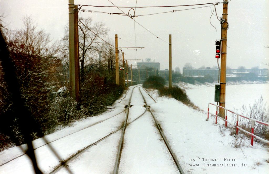 Deutschland - Dresden, Fahrt nach Endpunkt bigau, Scharfenberger Str., 1991