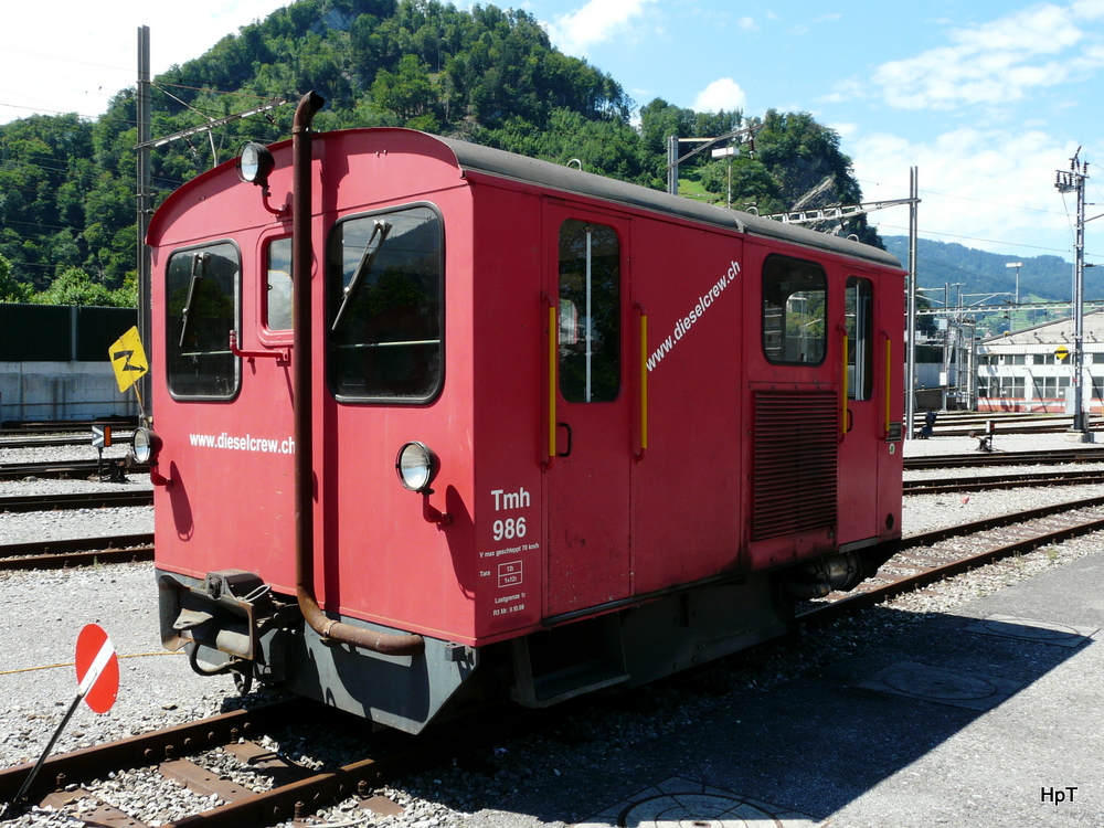 DFB / Dieselcrew - Zahnradrangierlok Tmh 2/2 986 in Stansstad am 01.08.2010