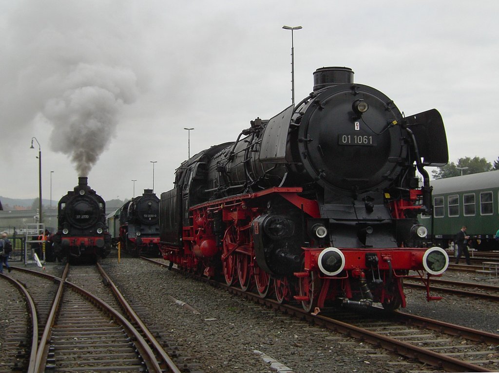 Die 01 1061 am 20.09.2008 ausgestellt in  Neuenmarkt-Wirsberg anlsslich 160 Jahre Schiefe Ebene. 