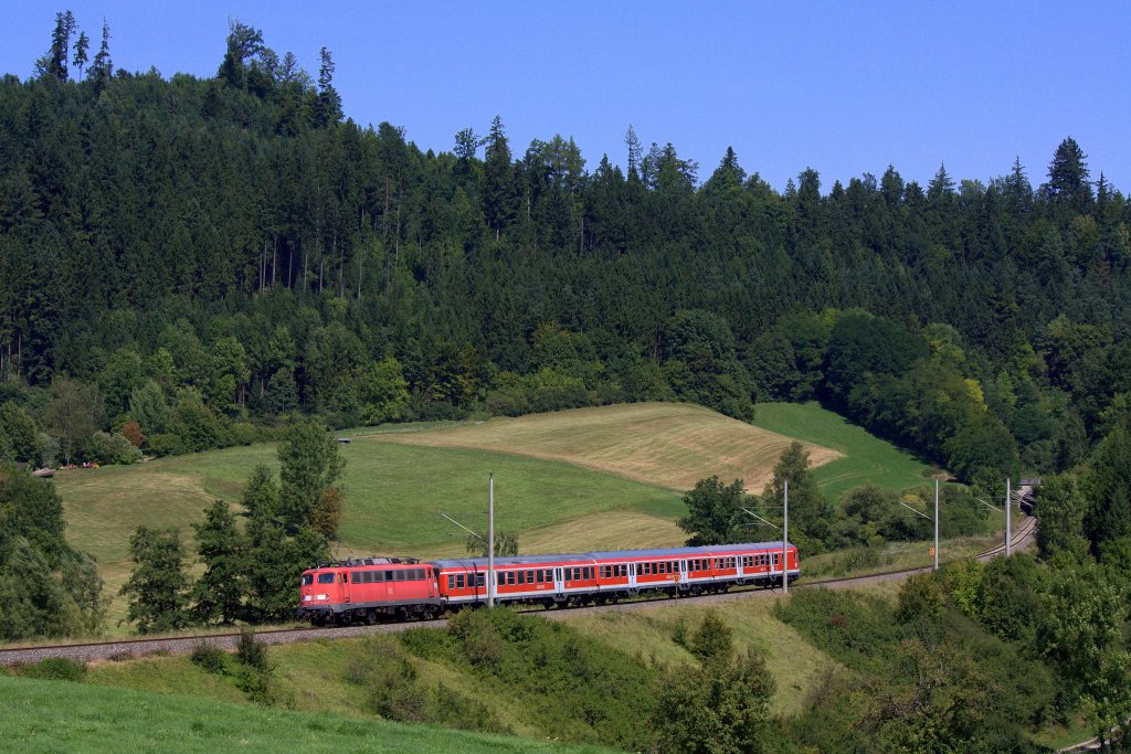 Die 110 416 am 15.08.2012 in Mittelrot.