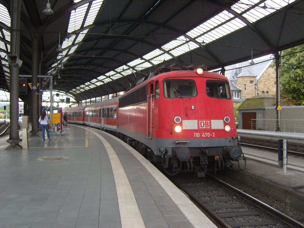 Die 110 470-2 war am 23.07.2010 in Aachen Hbf.
