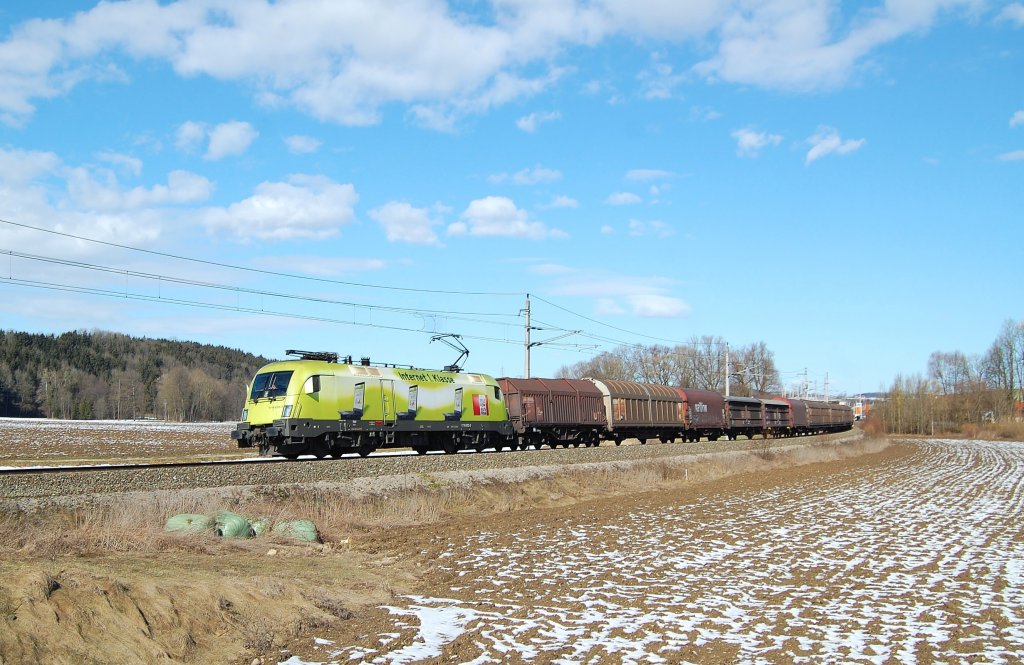 Die 1116 033 war am  27.02.2010 mit dem
54785 auf der Phyrnbahn unterwegs und
wurde kurz vor Wartberg/Kr.fotografiert.