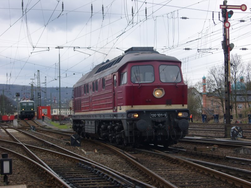 Die 130 101-9 war am 03.04.2010 beim 175 Jahre Eisenbahn Jubeleum in Koblenz-Ltzel. 