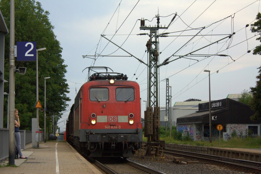 Die 140 834-3 fuhr am 28.06.2011 durch Kohlscheid.