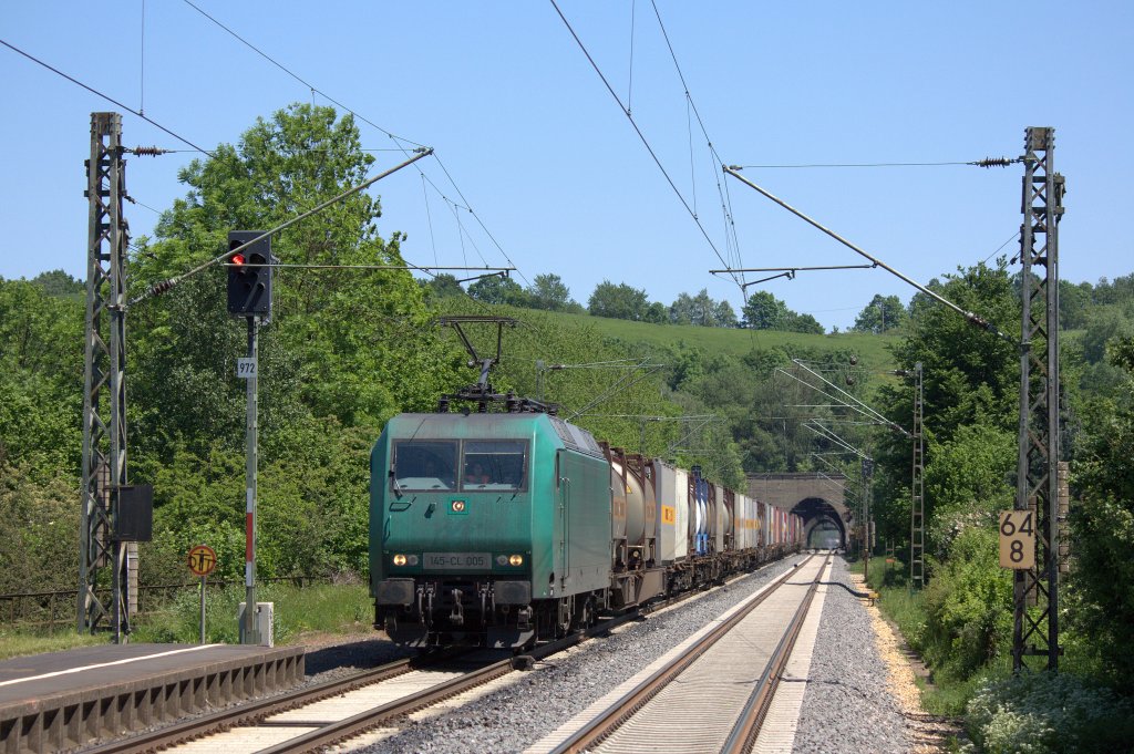 Die 145-CL 005 am 26.05.2012 in Eilendorf.