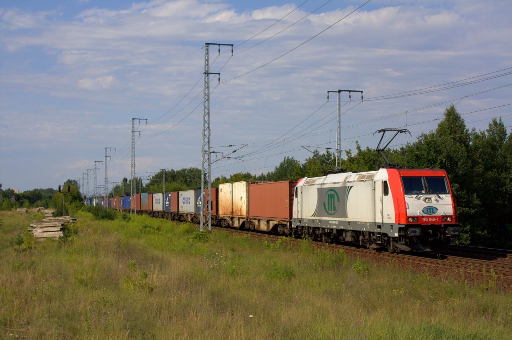 Die 185 649-1 von ITL am 04.08.2012 im alten Rangierbahnhof Berlin Wuhlheide.