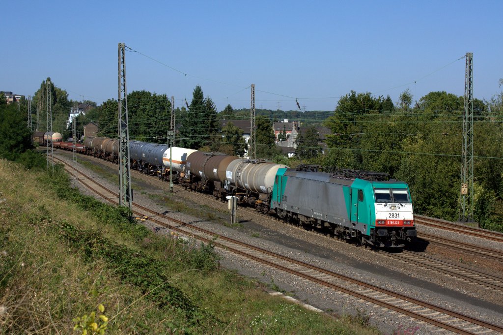 Die 186 223 (2831) am 08.09.2012 in Eschweiler Hbf.